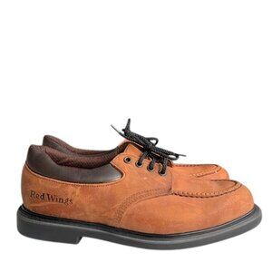 Red Wing Steel‎ Toe Oxford Work Shoes Men’s 9B Brown Leather Moc Toe SuperSole